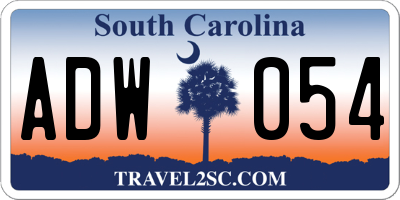 SC license plate ADW054