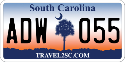 SC license plate ADW055