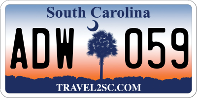 SC license plate ADW059