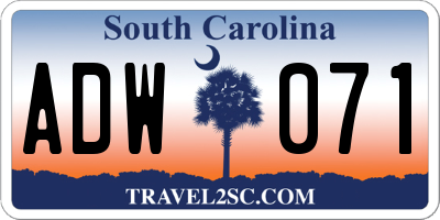 SC license plate ADW071