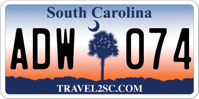 SC license plate ADW074
