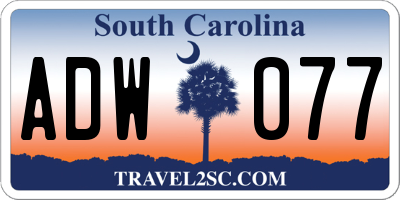 SC license plate ADW077
