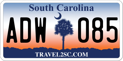 SC license plate ADW085