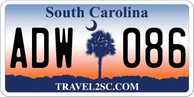 SC license plate ADW086