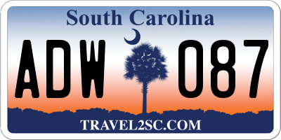 SC license plate ADW087