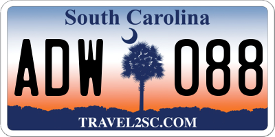 SC license plate ADW088