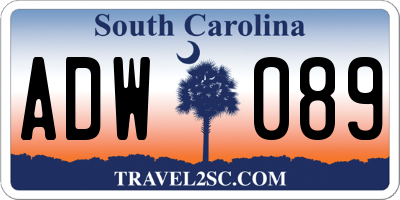 SC license plate ADW089