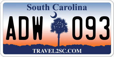 SC license plate ADW093