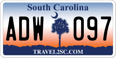 SC license plate ADW097