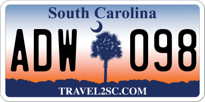 SC license plate ADW098
