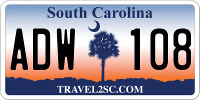 SC license plate ADW108