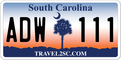 SC license plate ADW111