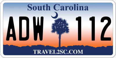 SC license plate ADW112