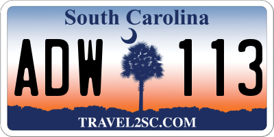 SC license plate ADW113