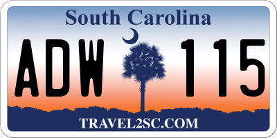 SC license plate ADW115