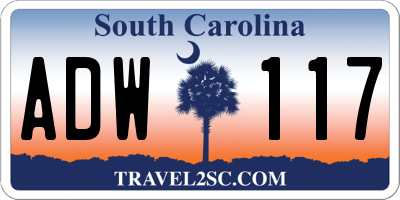 SC license plate ADW117