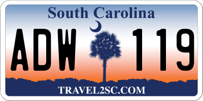 SC license plate ADW119