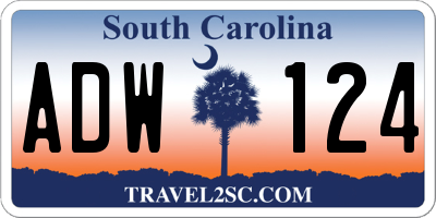 SC license plate ADW124