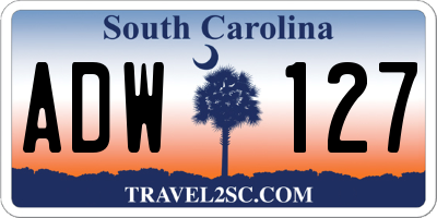 SC license plate ADW127