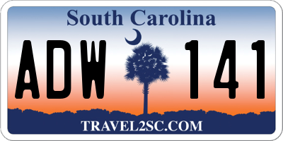 SC license plate ADW141