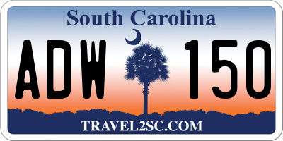 SC license plate ADW150