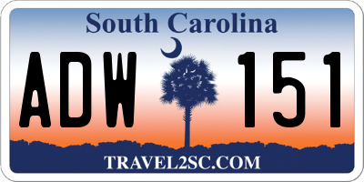 SC license plate ADW151