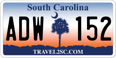 SC license plate ADW152