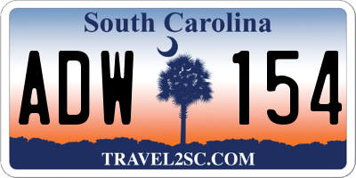 SC license plate ADW154