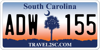 SC license plate ADW155
