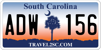SC license plate ADW156