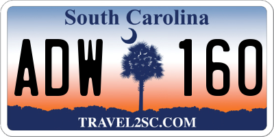 SC license plate ADW160
