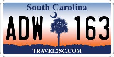 SC license plate ADW163