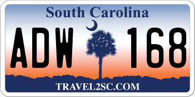 SC license plate ADW168