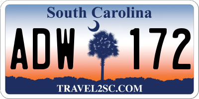 SC license plate ADW172