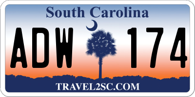 SC license plate ADW174