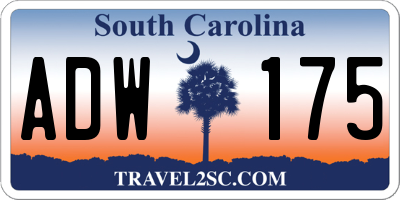 SC license plate ADW175