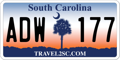 SC license plate ADW177