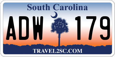 SC license plate ADW179