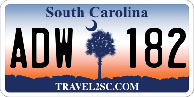 SC license plate ADW182