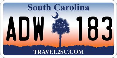 SC license plate ADW183