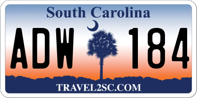 SC license plate ADW184