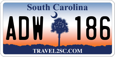SC license plate ADW186