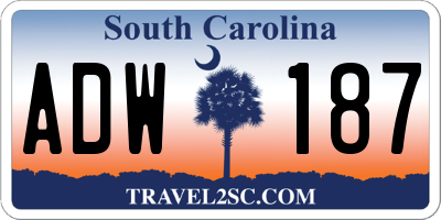 SC license plate ADW187
