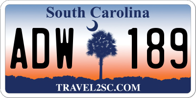 SC license plate ADW189
