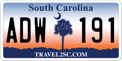 SC license plate ADW191