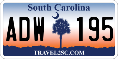 SC license plate ADW195
