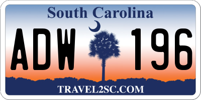 SC license plate ADW196
