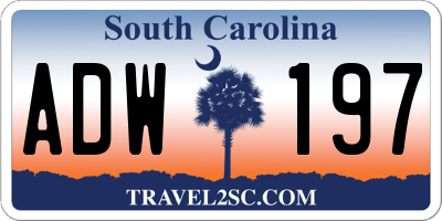 SC license plate ADW197