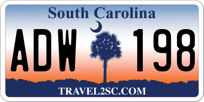SC license plate ADW198