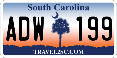 SC license plate ADW199